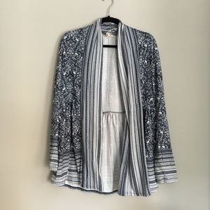 Anthropologie Navy and White Cotton Shrug